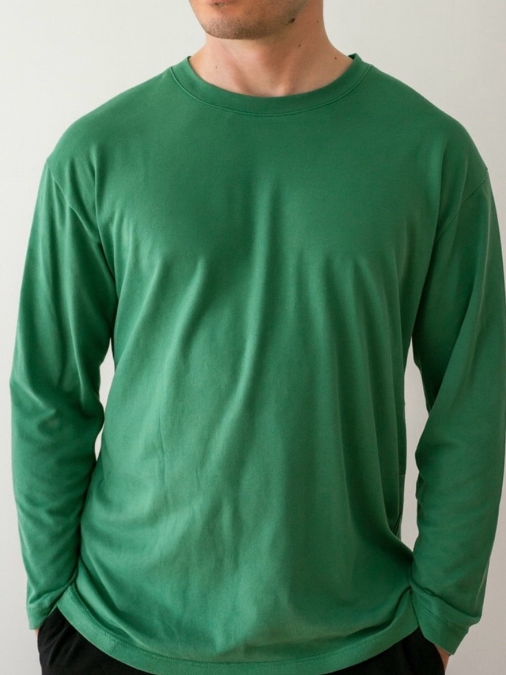 LAKE Everyday Long-Sleeve Crewneck Shirt - Green